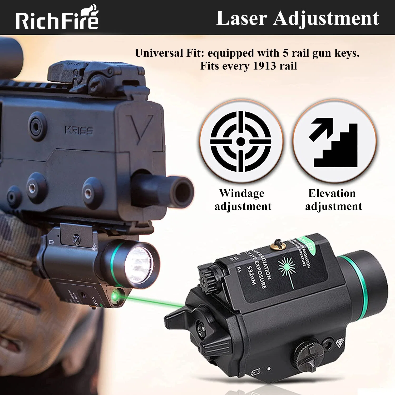 1000 Lm LED Gun Mounted Tactical Flashlight Torch Weapon Lights for Handguns Pistols Ars Rifles Shotguns Red Laser Combo Design