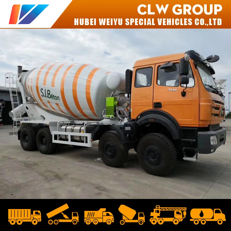 North Benz Cement Mixer Truck Beiben 8X4 14cbm 12cbm Cement Concrete Transport Mixing Tank Truck for Africa