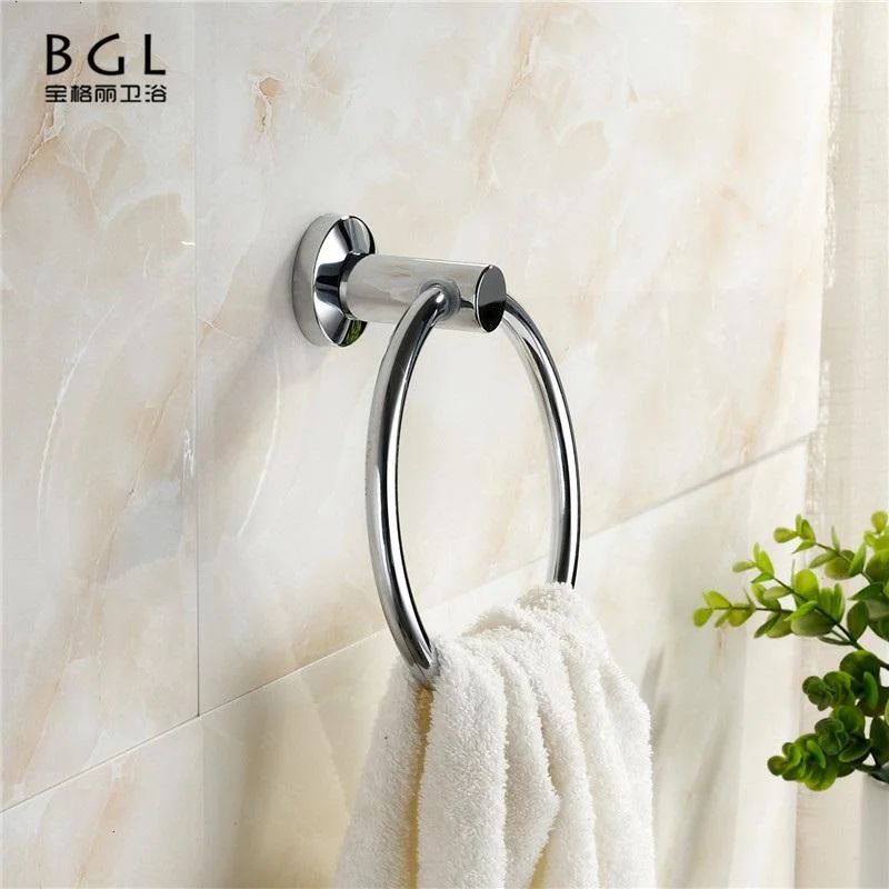 304 Stainless Steel Wall Mounted Bathroom Accessory Silver Towel Ring