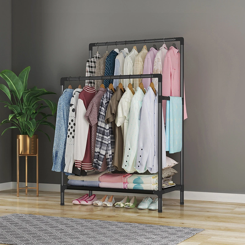 Modern Hanging Garment Display Rack Golden Clothing Display Stand for Shop Space-Saving Coat Rack