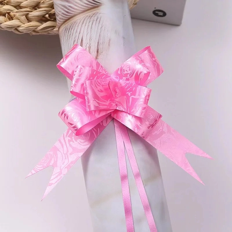 High quality/High cost performance  Bow Hand Latte Art Holiday Gift Wrap Ribbon Rose Heart Gold Rim Happy Character Butterfly Pull Bow