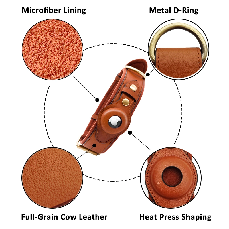 Оптовые продажи с возможностью горячей замены Пэт принадлежностей из высококачественной натуральной кожи GPS Tracker Airtag собака втулку