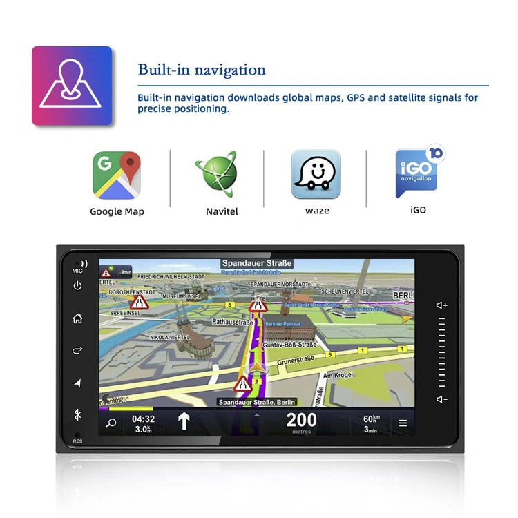 Corola de 7 pulgadas GPS Android coche reproductor de MP5 radio de coche navegación USB de la cámara de visión trasera en 1080P de reproducción de vídeo HD de 4K.