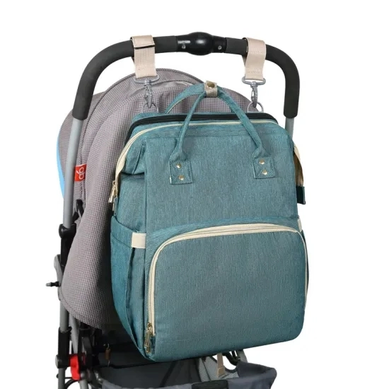 Wholesale/Supplier Manufacturer Customized Large Capacity Nylon Daypack Double Shoulder Backpack Bag Turn to Baby Bed Mommy Diaper Bag