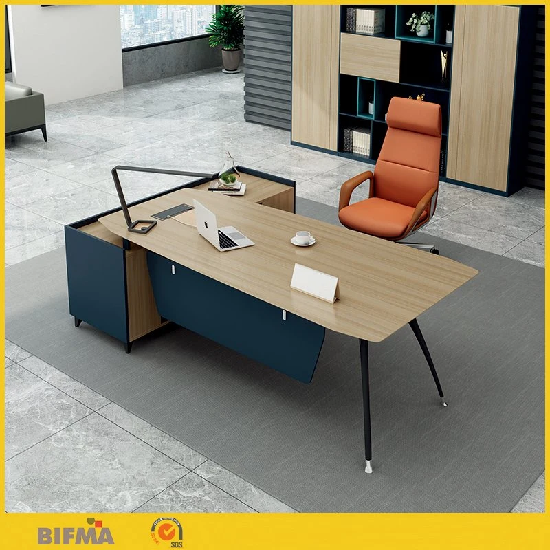 New Design Modern CEO Manager Executive Modern Office Desk with Bookshelf Office Furniture