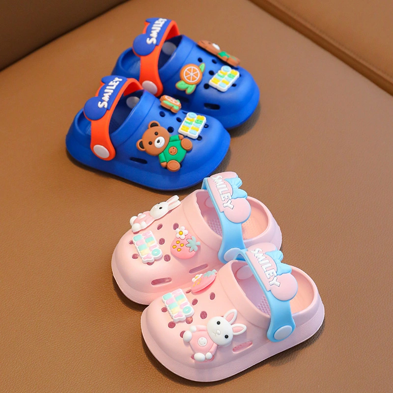 Ruunjoy Cute Hot Sell Summer Outdoor Kids Slippers EVA Soft Non-Slip Children Bath Cute Baby Holes Toddler Sandal Children's Slippers