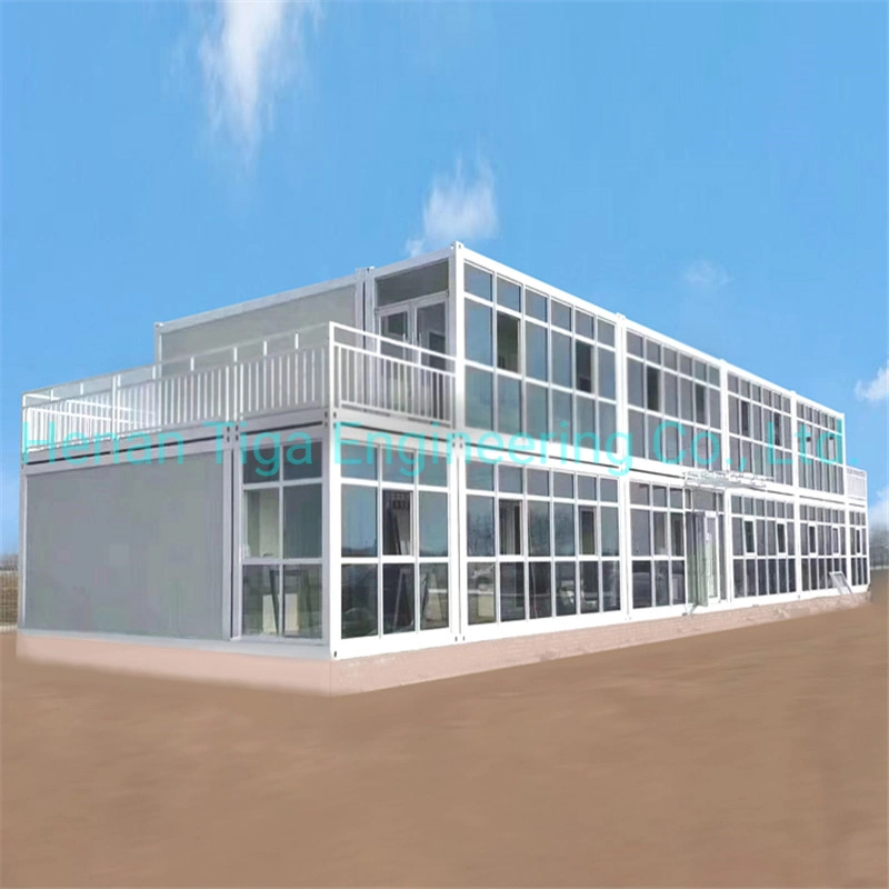 Modern Design Luxury Light Steel Frame Modular Glass Curtain Wall Flat-Pack Container Villa House