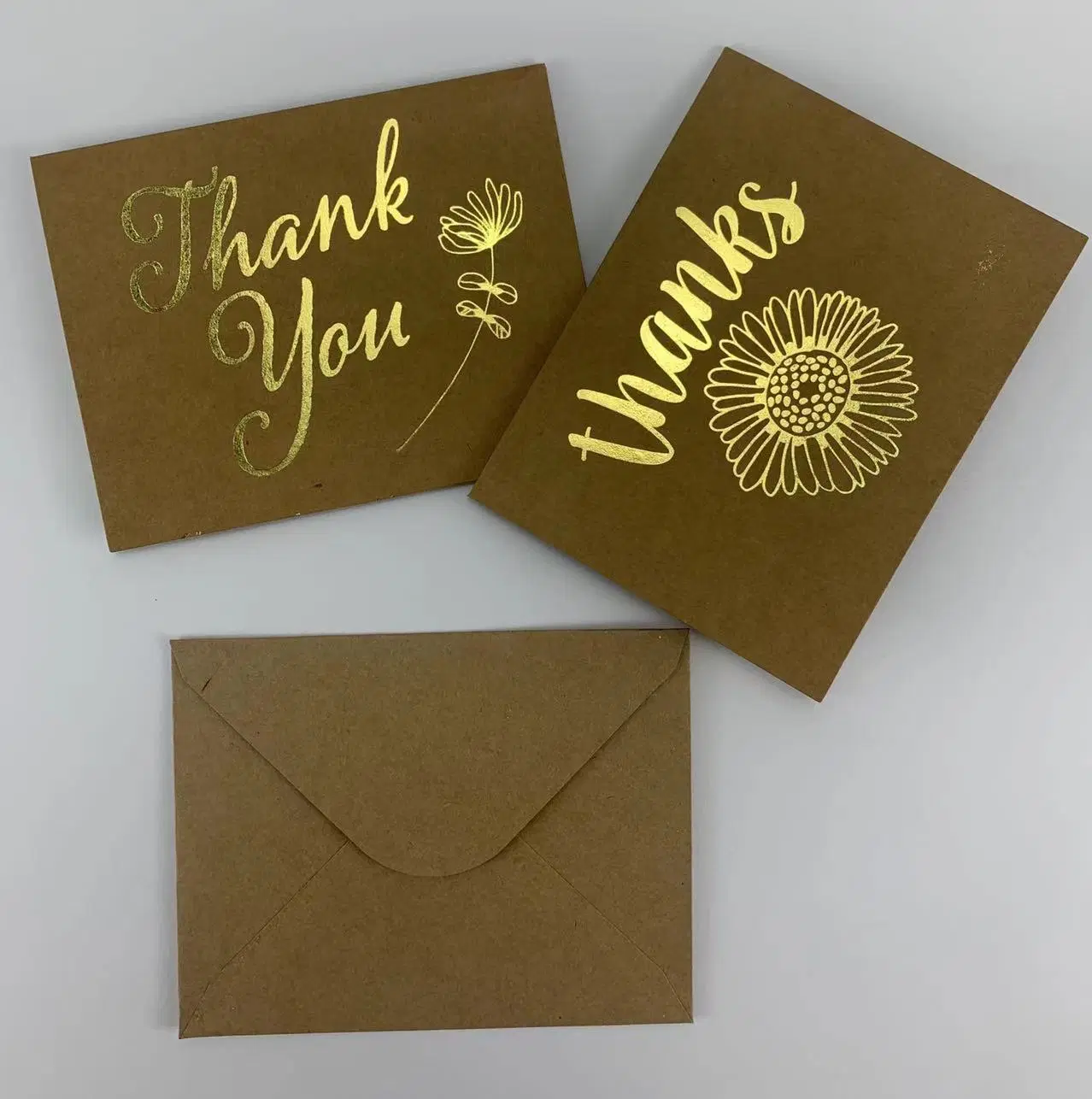 Custom Golden Foil Stamping impresión Tarjetas de felicitación Happy Birthday Cards Tarjetas huecas de regalo de boda Tarjetas de felicitación de Navidad