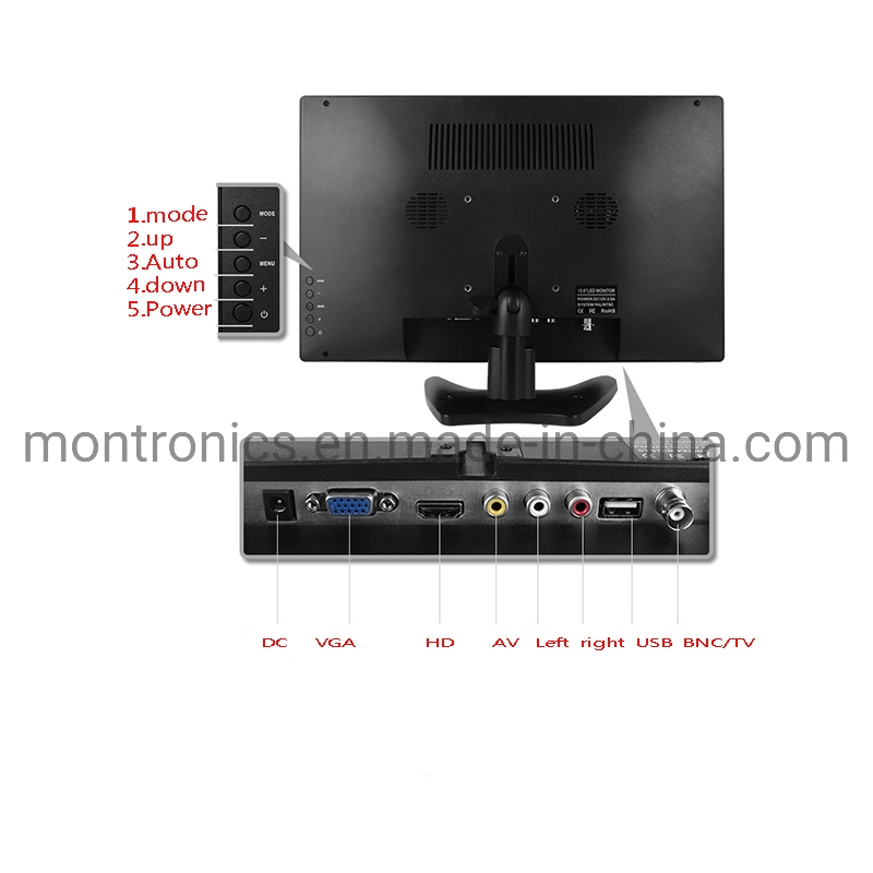 IPS Wide Screen 15.6 Inch TFT LED CCTV Test Monitor with HDMI BNC Port