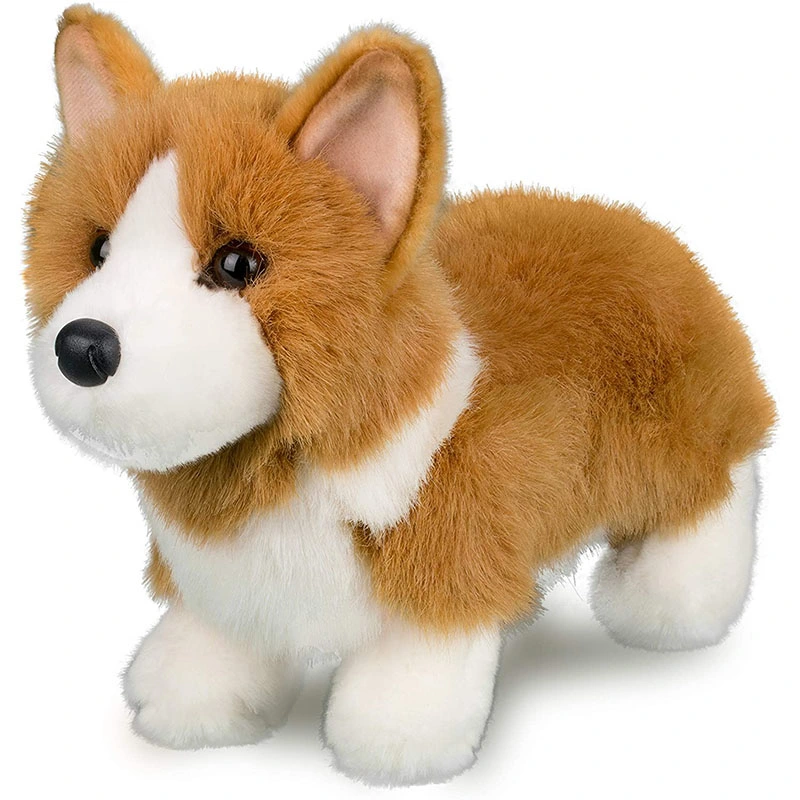 Custom 30cm Soft Fluffy perro de peluche juguetes peluches de realismo de los animales de peluche Corgi