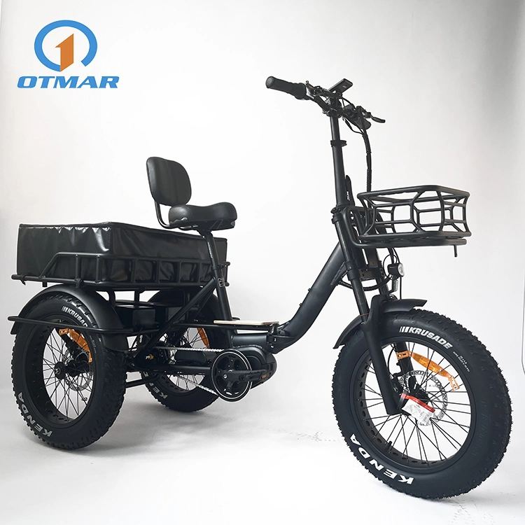 Adult China Fat Tire Dual Lithium Electric Trike Cargo Turkey E Trike для продажи 20 дюймов M400 MID Motor складной Тройной электрический с сильным дифференциалом