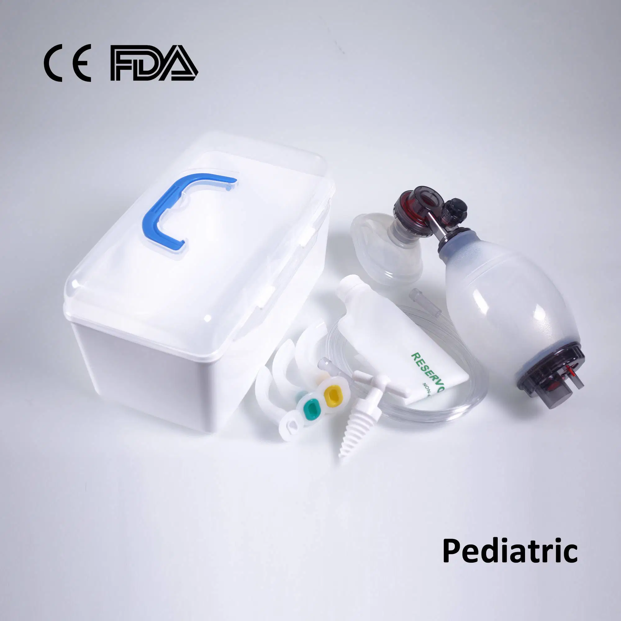 Manual de silicona reutilizables Resuscitator con cuadro de Color con CE, FDA para el tamaño de los Niños Los niños de Pediatría