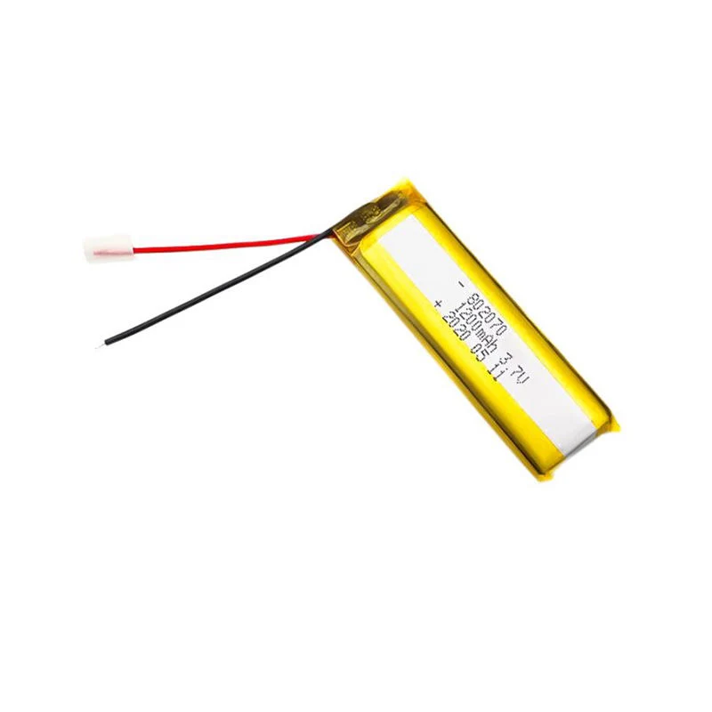 China Suppliers Rechargeable 802070 1200mAh Lipo Battery 3.7V Thin Li-Polymer Battery