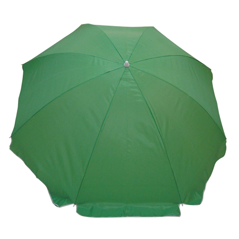 Großhandel Fabrik Sonne Outdoor Grün Reine Farbe Polyester Strand Regenschirm Preis