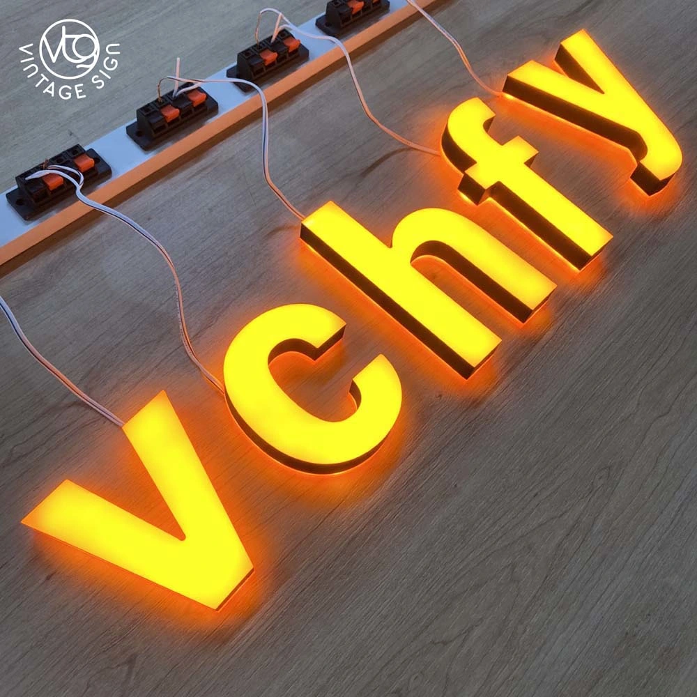 Luz LED 3D de metal Metal letras signo personalizada letreros electrónicos