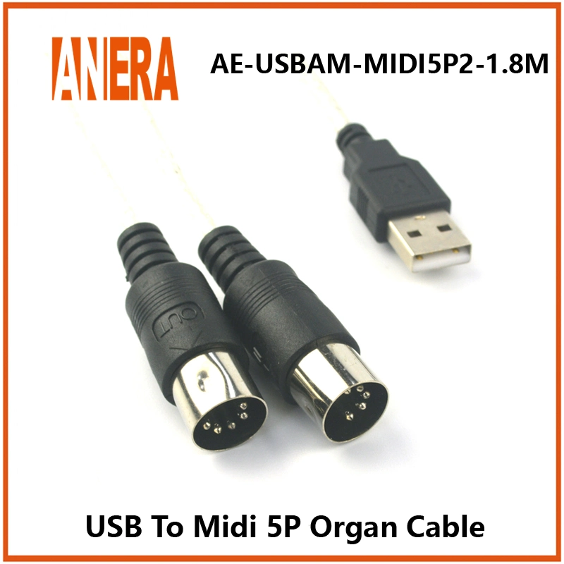 محول كبل USB MIDI من ANERA لجهاز 2 في 1 لجهاز Piano محول التحكم في التوصيل السلكي للوحة المفاتيح من الكمبيوتر إلى الموسيقى Studio سلك