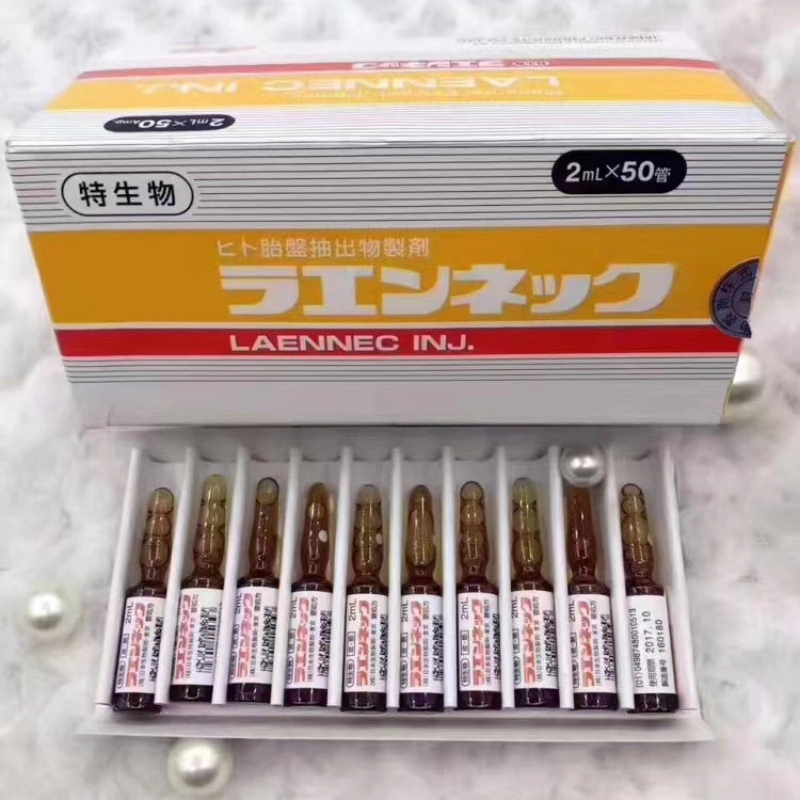 Placenta japonesa Laennec (2ml * 50AMPS) branqueamento Anti-envelhecimento pele reparação Glutatione Injecção