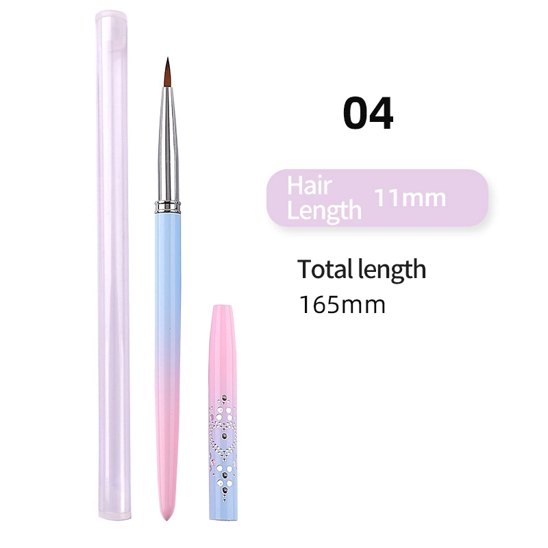 Pink-Blue New Acrylic Brush Flower Paint Nail Art Design Brushes Nail Art Liner Brush