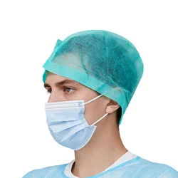 Wholesale/Supplier Surgeon Caps Disposable Non Woven Green Surgical Doctor Cap for Hospital