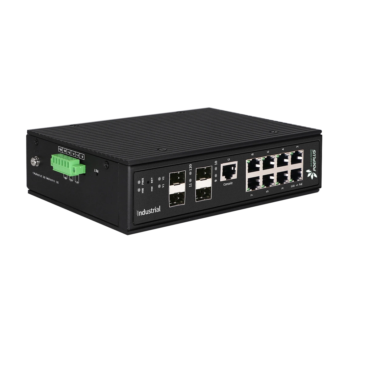 8 Ports Industry Poe Switch with 4X10g SFP+ Uplink L3 Managed