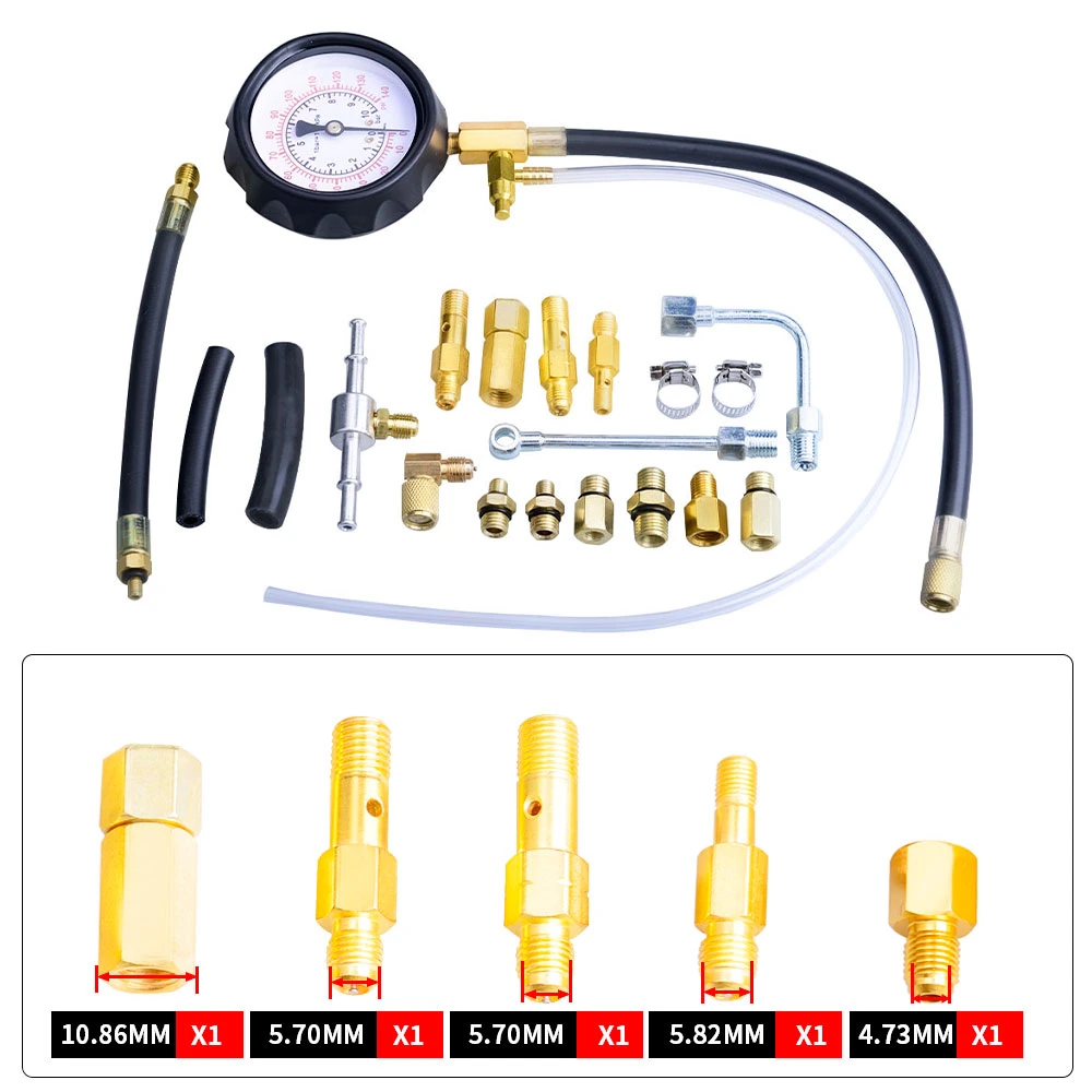 0~10bar Austauschbare Kompression Kraftstoff-Injektion Druckmesser Auto Diagnosetester