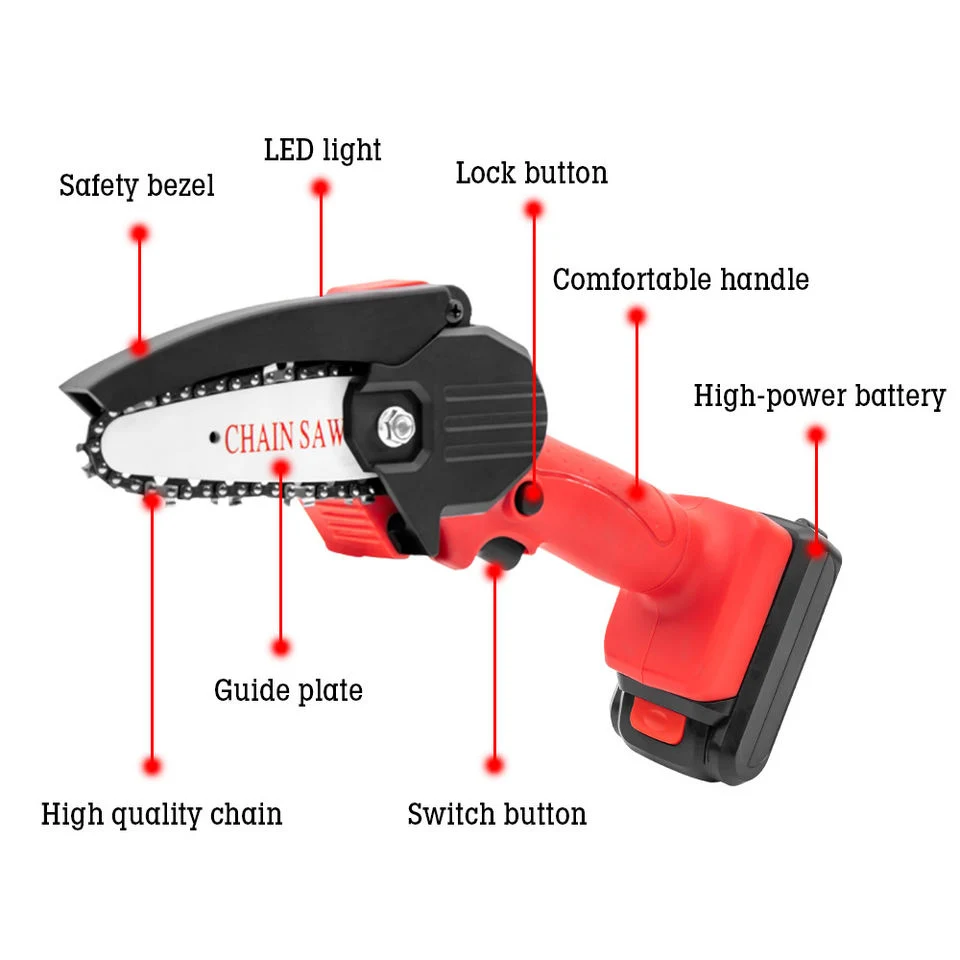 Электрическая мини-цепная пила для садоводства