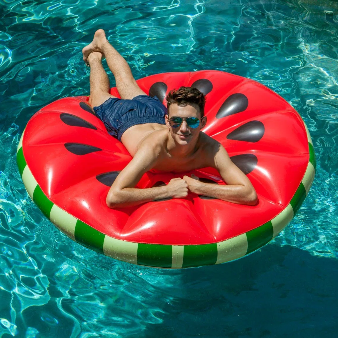 Jeu extérieur personnalisé Round Watermelon Slice Inflatable Toy Pool Float Pour adultes