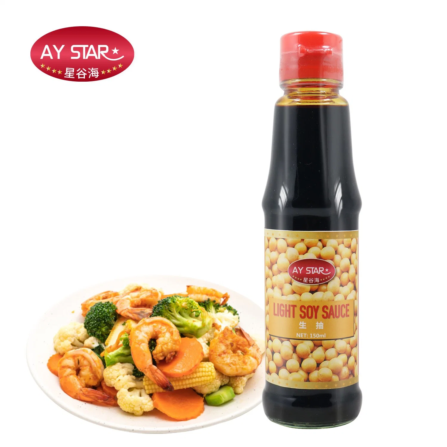 Molho de soja Premium Light, fermentado natural chinês, 150 ml