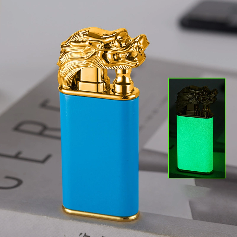 Unique USB Luminous Gift Unique Creative Metal Torch Double Flame Lighter with Adjustable Flame Dial