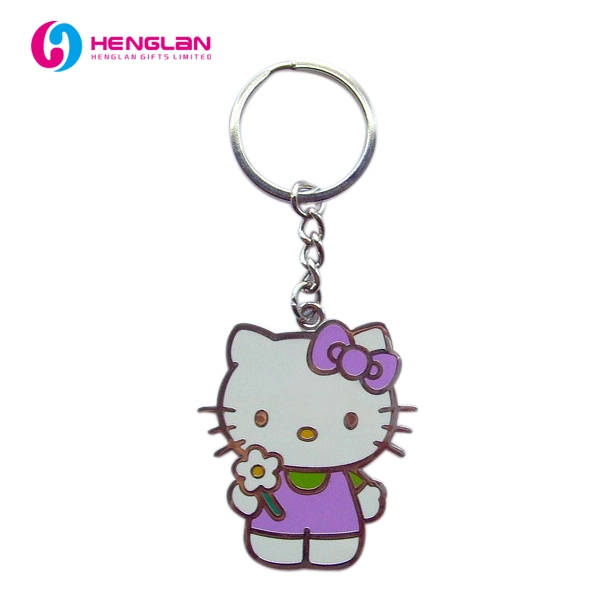 High quality/High cost performance  Key Holder Polish Enameled Metal Alloy Hello Kitty with Red Skirt Keychain