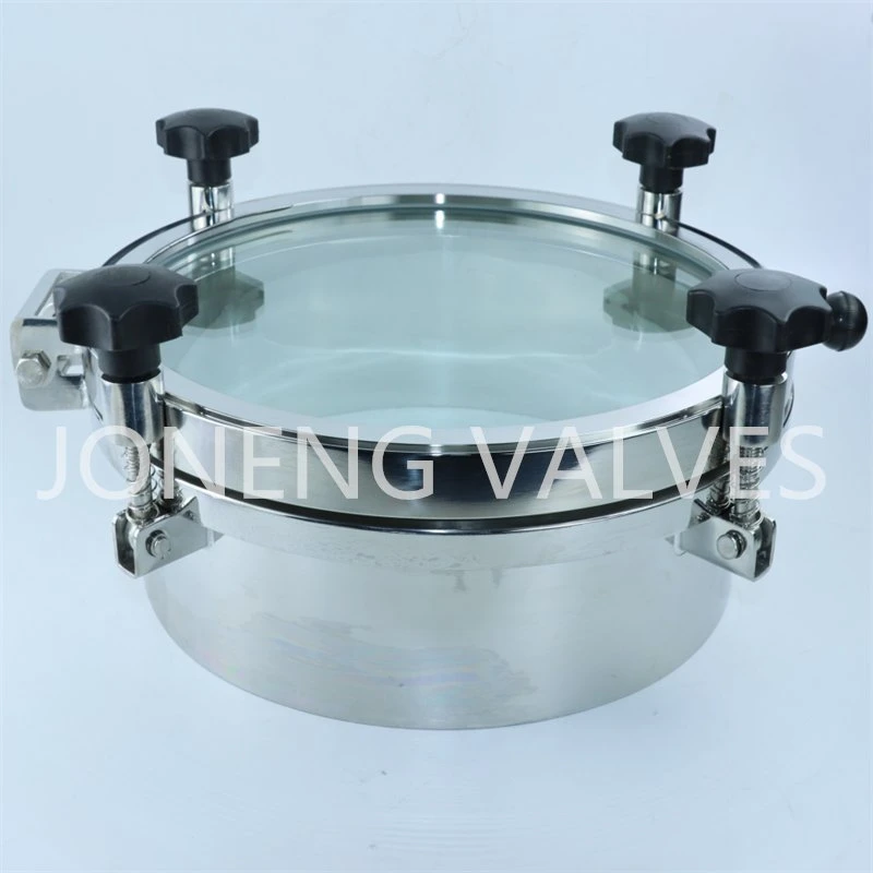 Stainless Steel Sanitary Round Outer Pressure Manhole Cover with Visible Glass