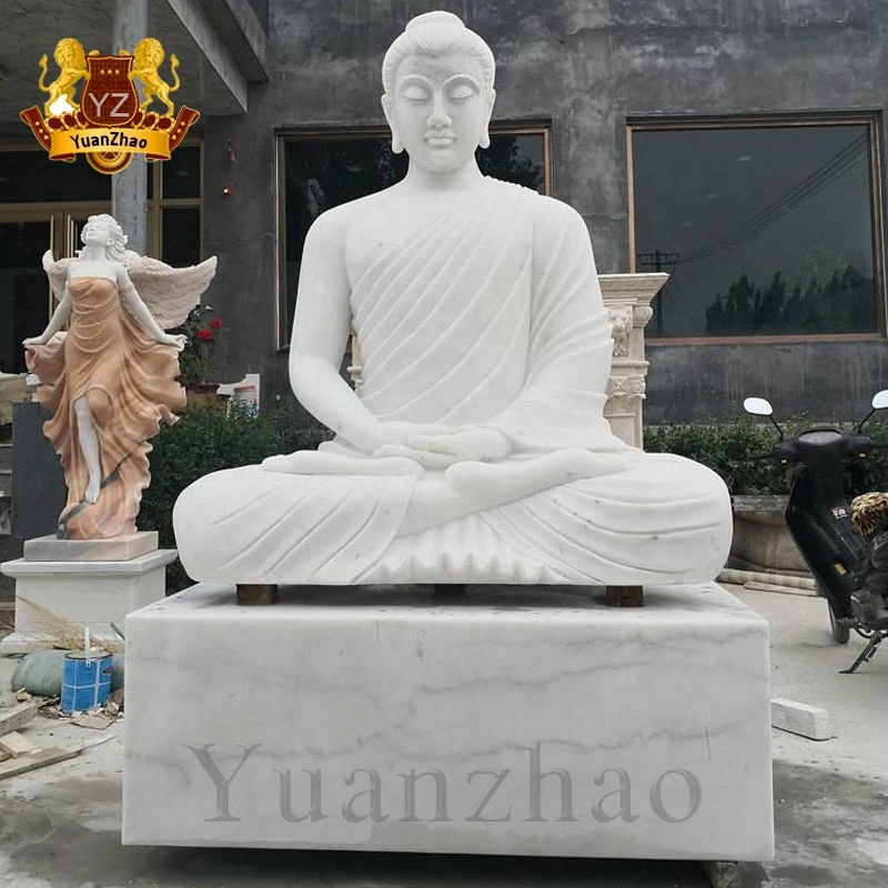 New Design Hand Carving White Marble Sitting Buddha Statue Marble Stone Buddha Sculpture