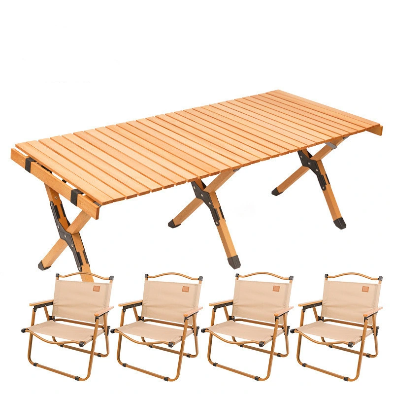 Portable Folding Wood Camping Party Table Set Foldable Furniture Outdoor Camping Omelet Table