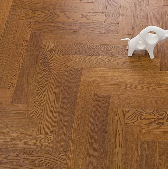 Herringbone Fishbone Wood Laminate Spc Flooring with Brushed Smooth Surface Oak