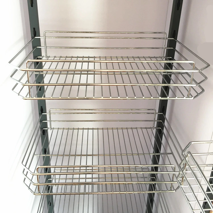 Tall Units Kitchen Cabinet Accessories Storage Wire Rack Linked Pull out Basket Larder Organizer Kitchen Pantry Unit Food Snacks Sundries Drinks Baskets Shelf