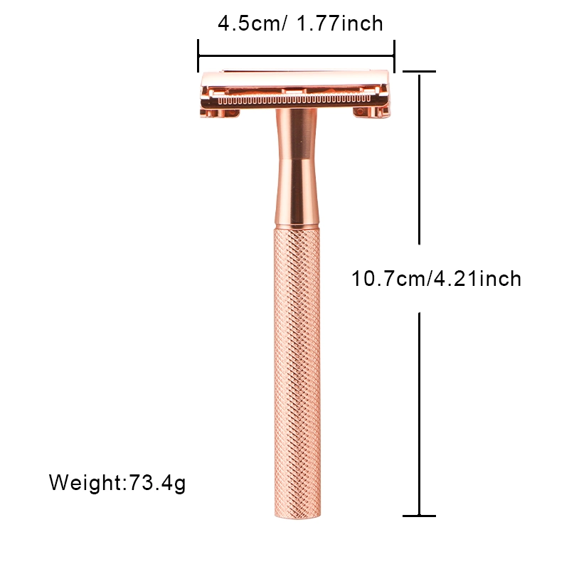 2022 Neuer Arrival Safety Razor, mit Messinggriff und Zinklegierungskopf für Damen′ S Rasur, umweltfreundlich und nachhaltig, keine Abfälle