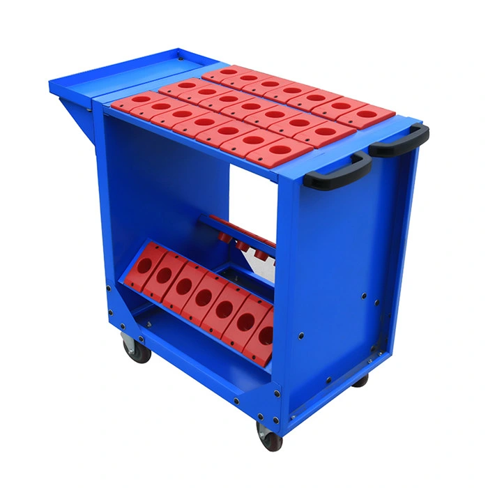 Mobile Bt40 Bt50 CNC Tool Holder Storage Trolley with PP Caster