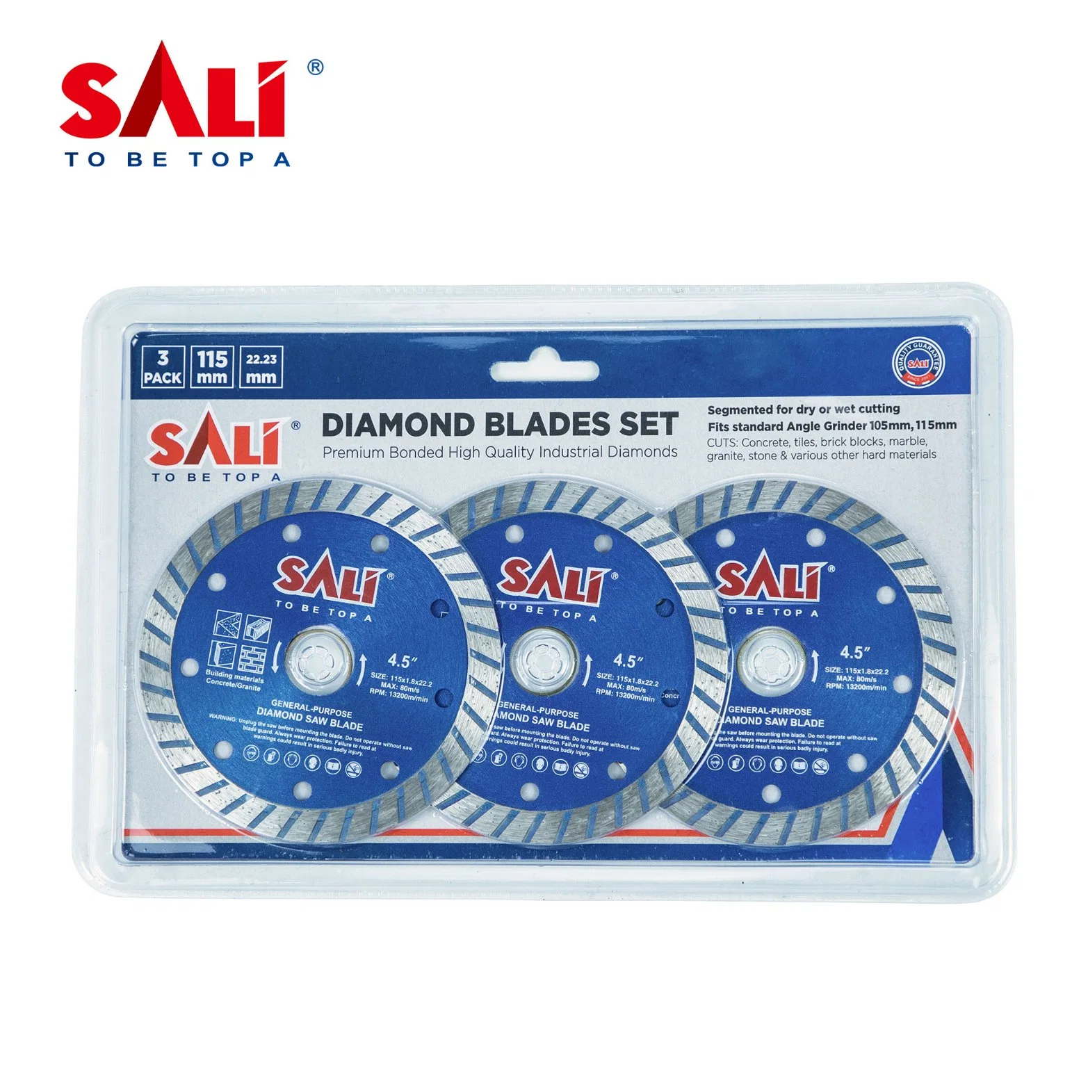 Sali 4.5inch 115mm 3PCS Diamond Saw Blades Mix Sets