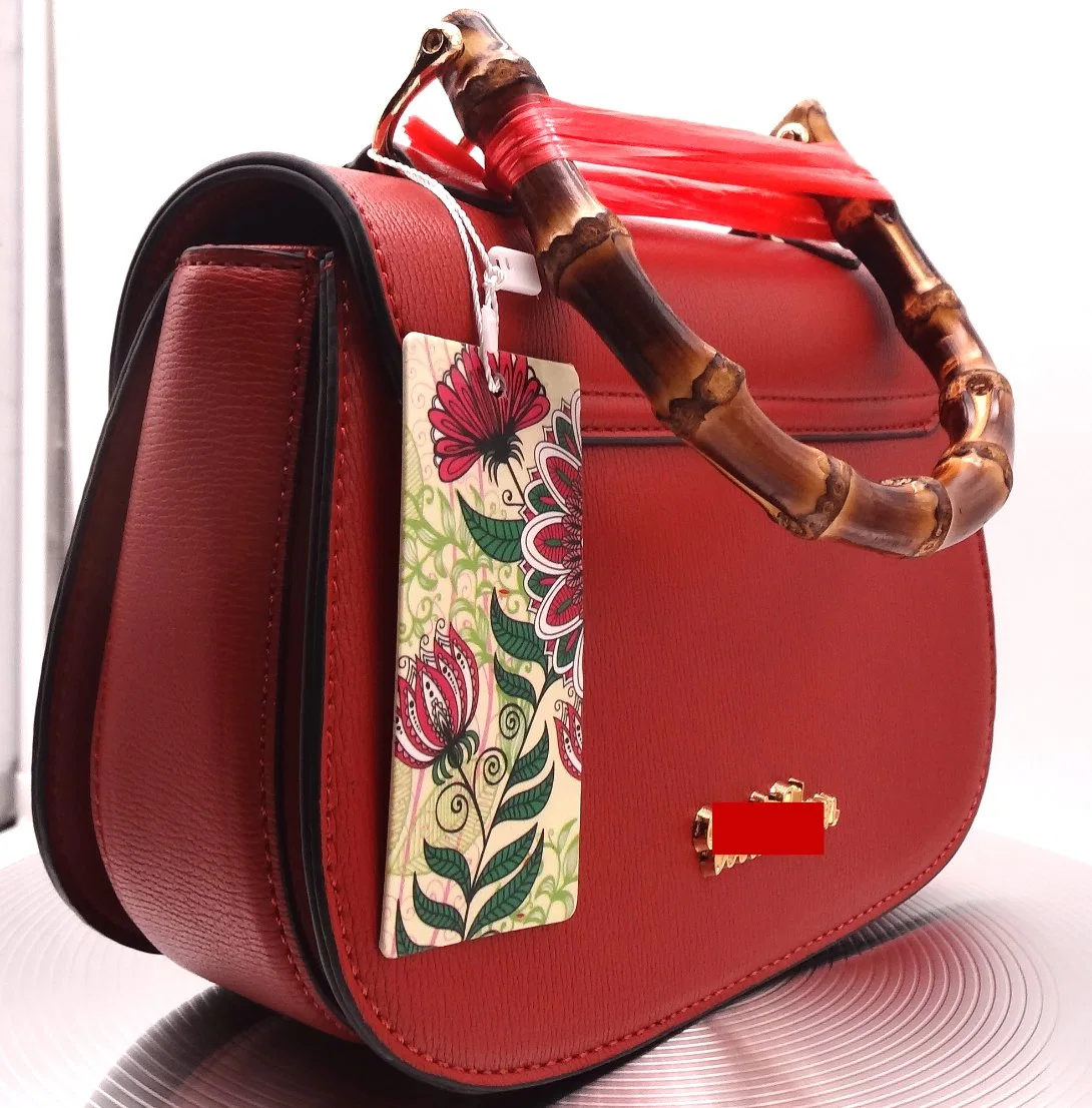 Lady Bag Bamboo Handle Long Belt Women Handbag