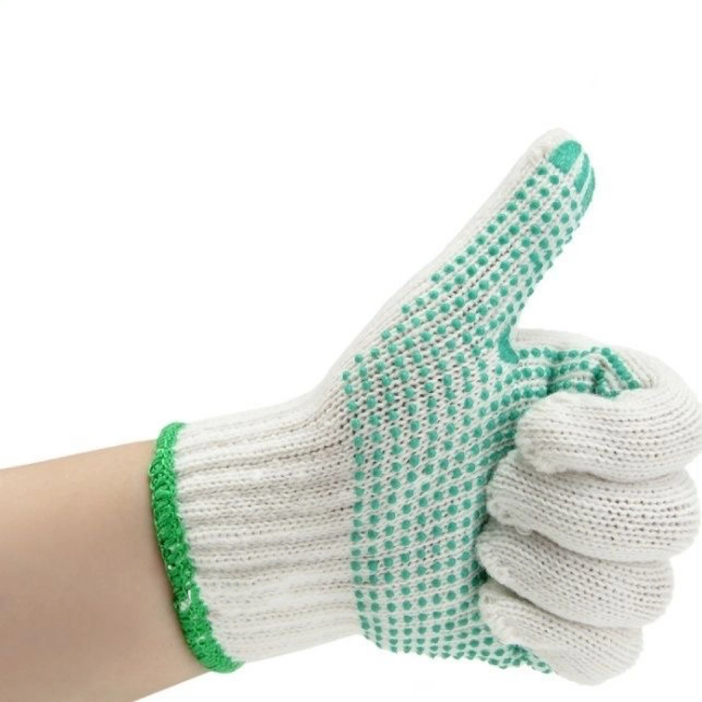 Factory Directly PVC Dotted Gloves Cotton Work Safety Gloves White Cotton Garden Gloves for Farm