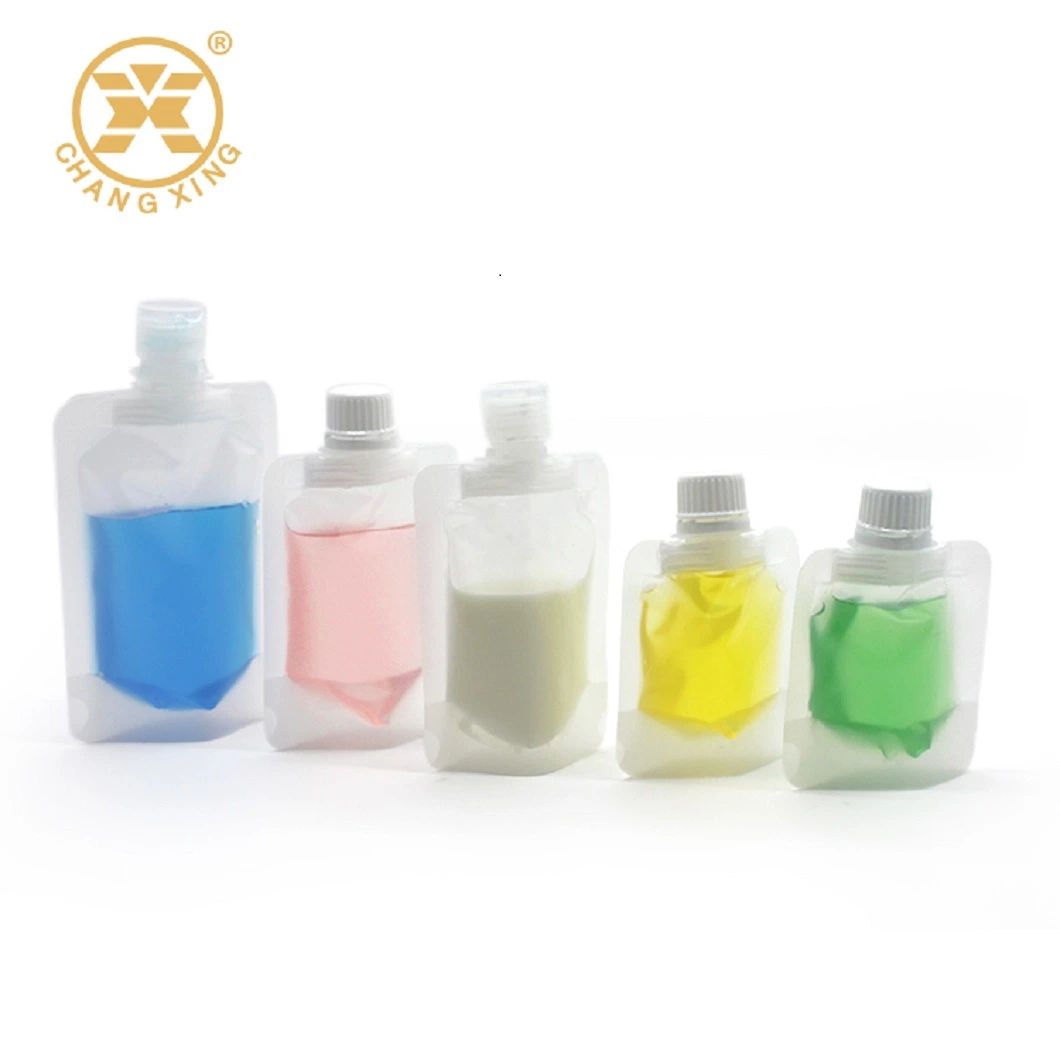 Wholesale/Supplier Front Clear Small Sachet Bags Flip Top Nozzle Stand up Spout Pouch Plastic Cosmetic Bags Packing