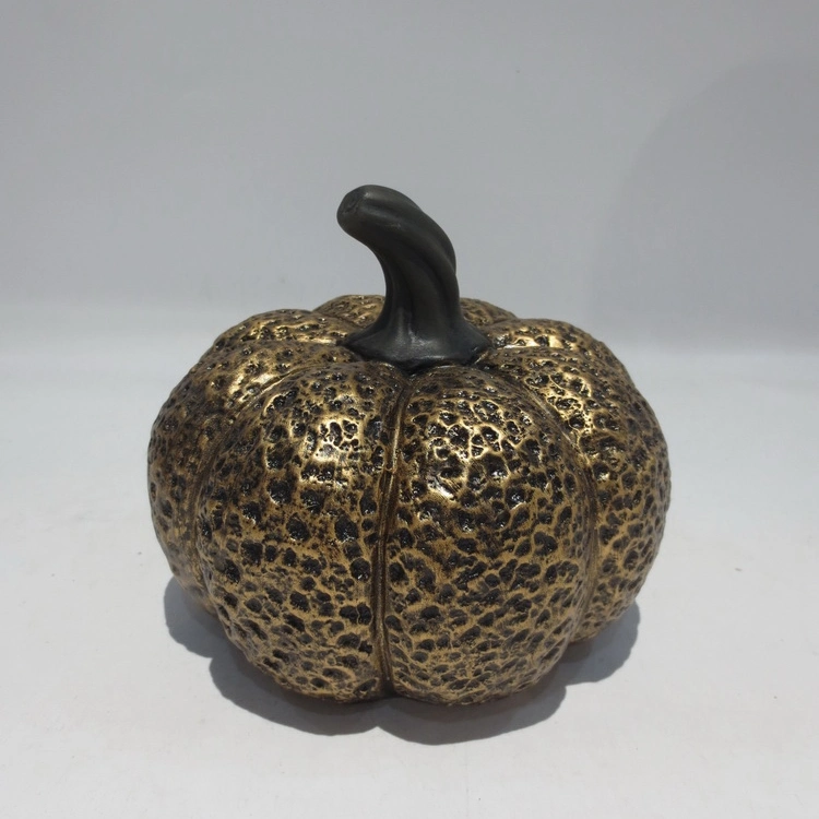 Personalizar New Harvest Festival Big Ceramic Pumpkin Set Design Home Decoración con hoja de hierro