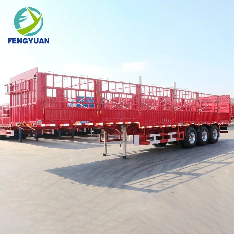 Cargo Sidewall with Fence Dropside Container Semi Trailer of Heavy Load Bulk