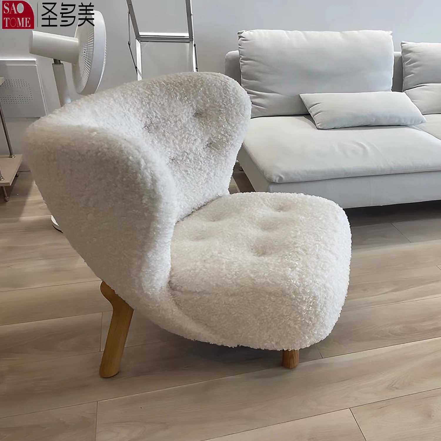 622 de la vida moderna habitación silla Sillón Silla de ocio de tela blanca
