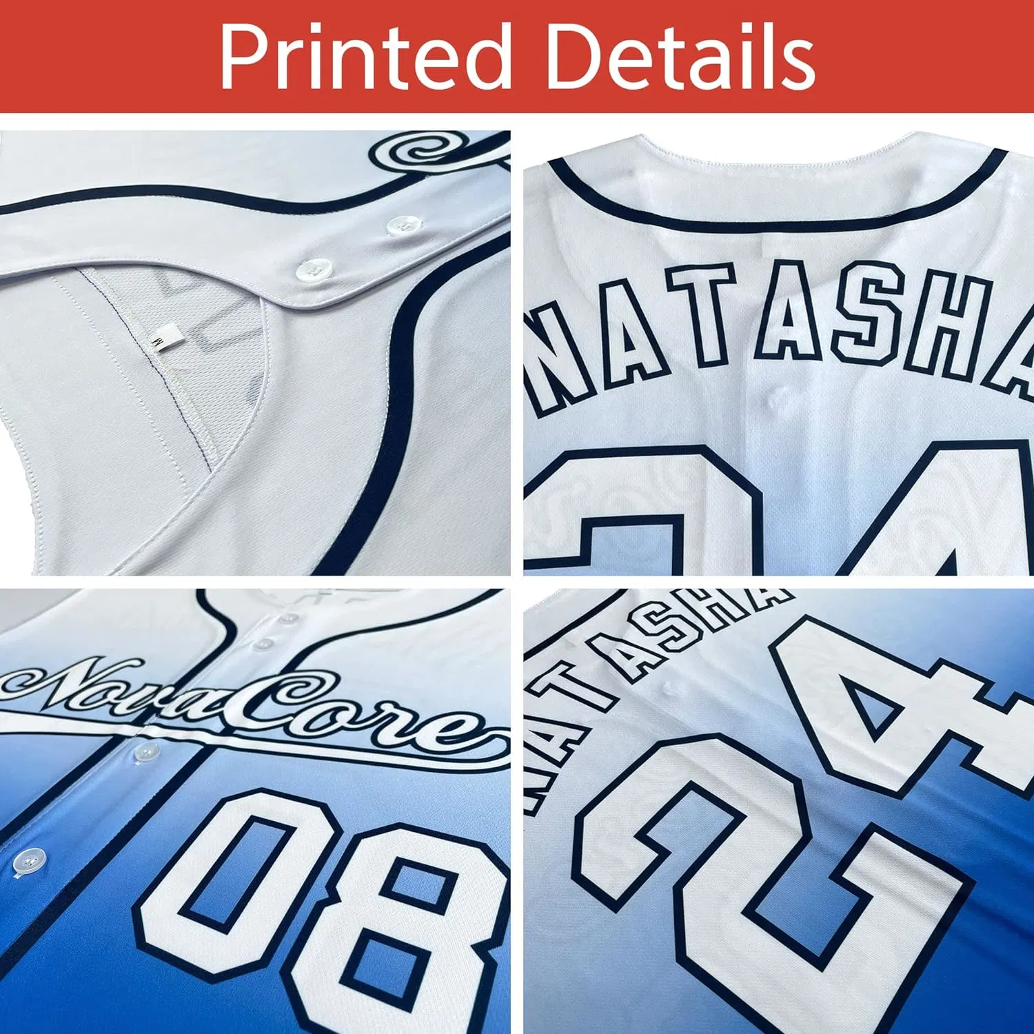 Custom Split Baseball Jersey Button Down Shirt Sports Personalized Stitched Name Number for Men/Women/Boy