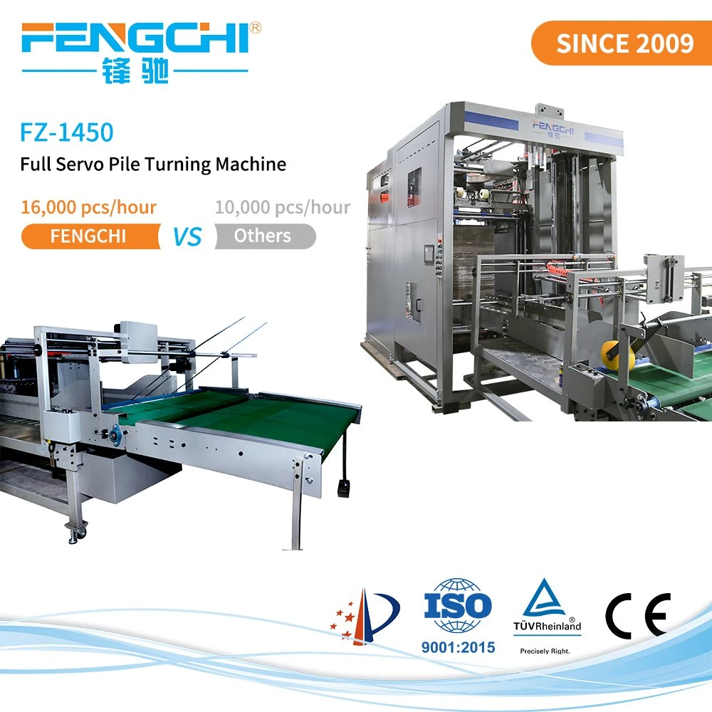 Full Automatic Curve Digital Control Post Press Machinery Paperboard Pile Turning Machine