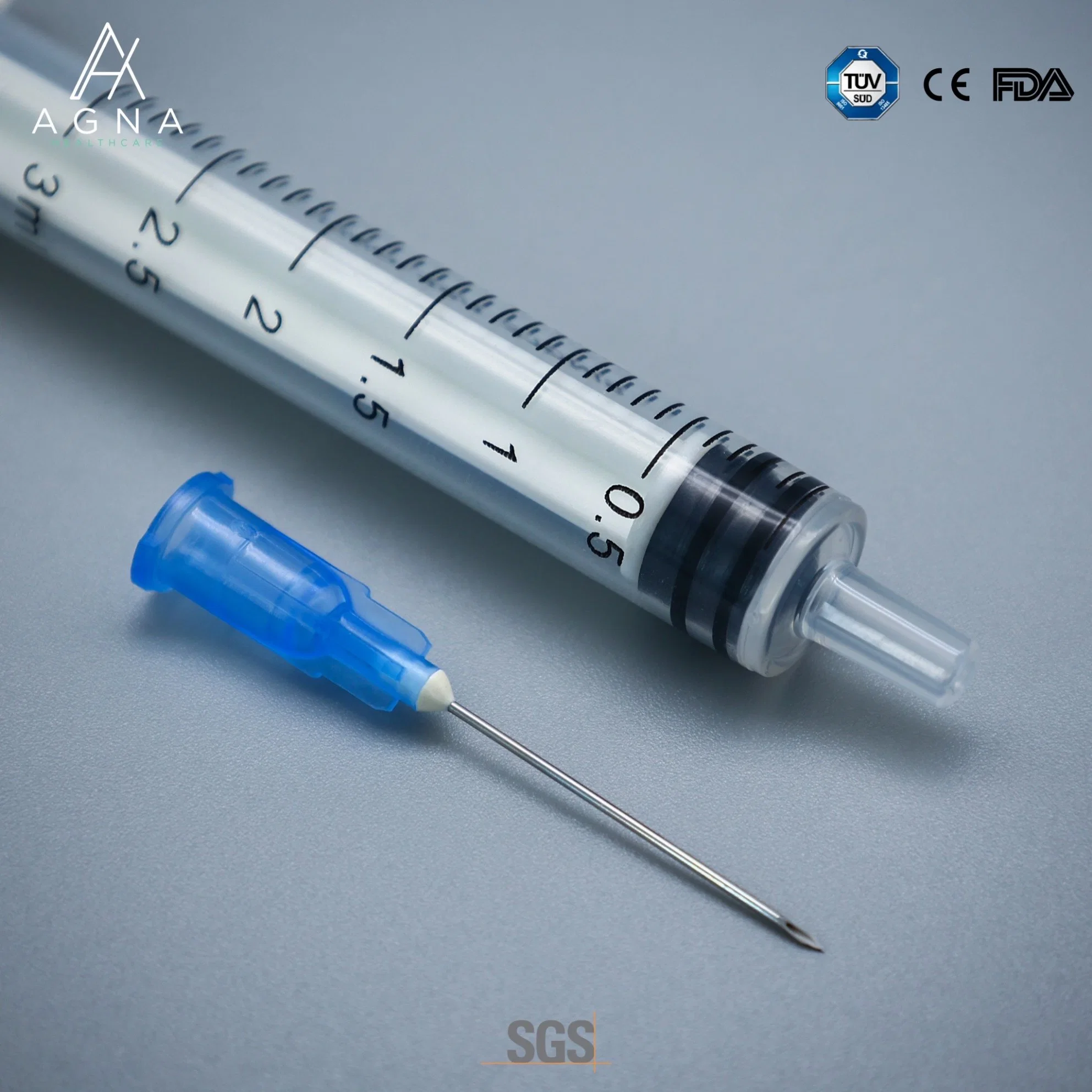 Instrumentos médicos 3 Partes jeringa desechable 3 ml Luer Slip Con CE/ISO13485