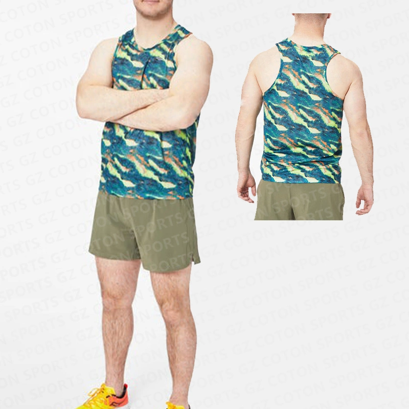 Customized Sublimation Men Tank Tops Gym Workout Shirt Sleeveless Muscle Fitness Singlets Bodybuilding Tank Shirts