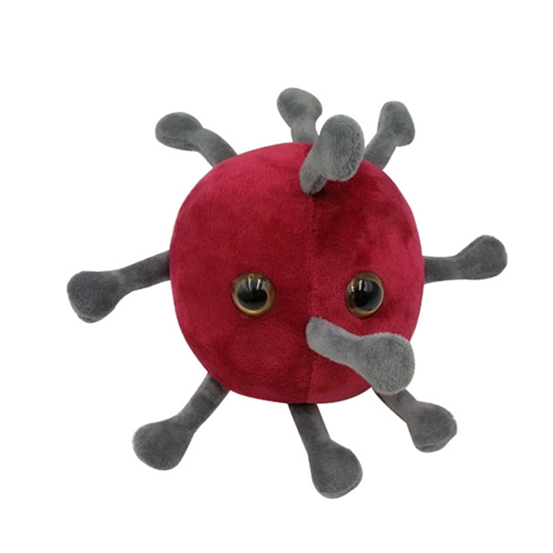 Custom Made 15cm Round Plastic Eyes Lifelike Soft Stuffed Virus Doll Plush Toys Wholesale/Supplier