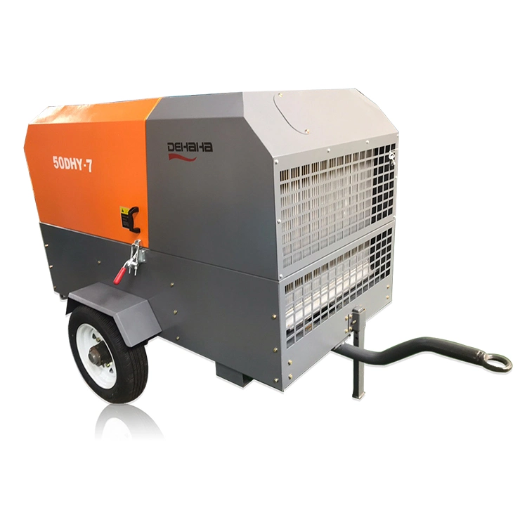 Diesel Industrial Heavy Duty Oil Injected Directly Driven Portable Rotary Screw Air Compressor